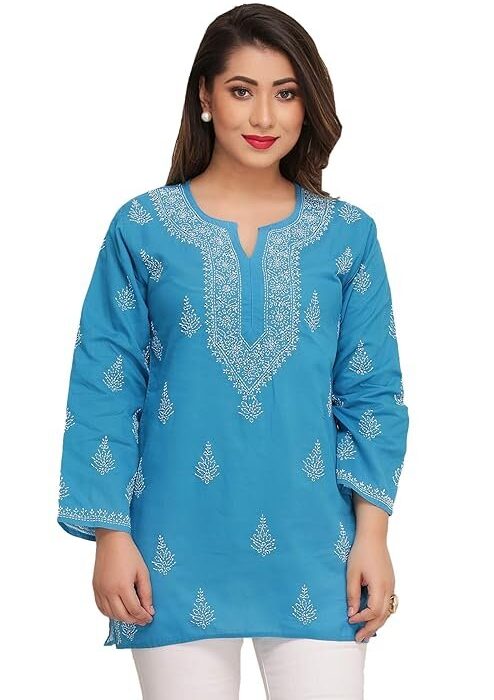 Lucknowi Chikankari Cotton Short Suit