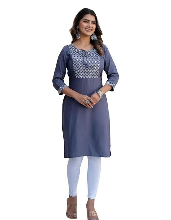 MF Hayat Women Ladies Rayon Embroidery Casul Straight Long Suit Suit