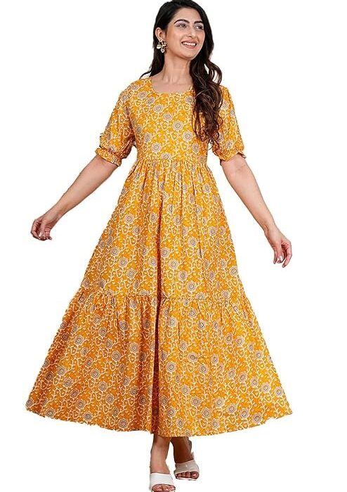 Monique Brand Girls Cotton Suit for Women Floral Printed Anarkali Suit
