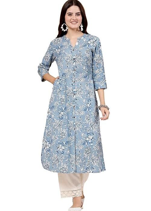 Pistaa's Women's Cotton Regular Fit A Line Suit