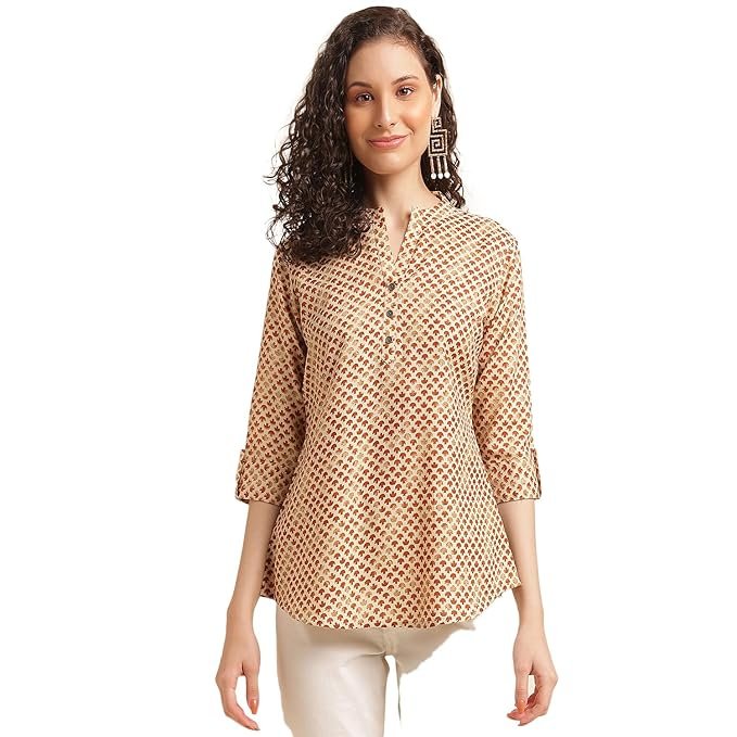 Printed Regular Fit Shirt Top for Women