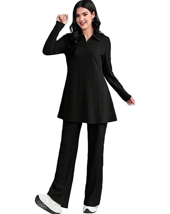 Women's Solid Color Two-Piece Set