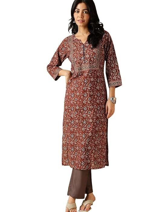 Floral Printed Straight Cotton Special wear Suit for Women