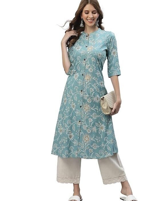 Women's Floral Print Rayon A-Line Suit