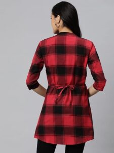 Women's Plaid Check Print Tunic