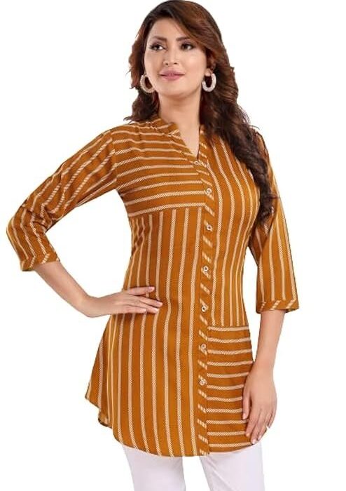 Women's Polyester Crepe Short Tunic Top