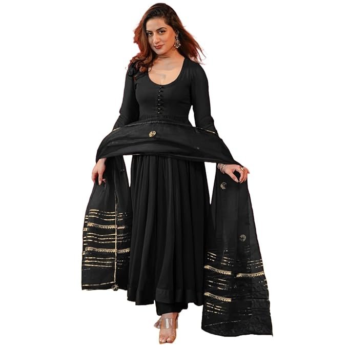 Women's Rayon Blend Anarkali Solid Suit