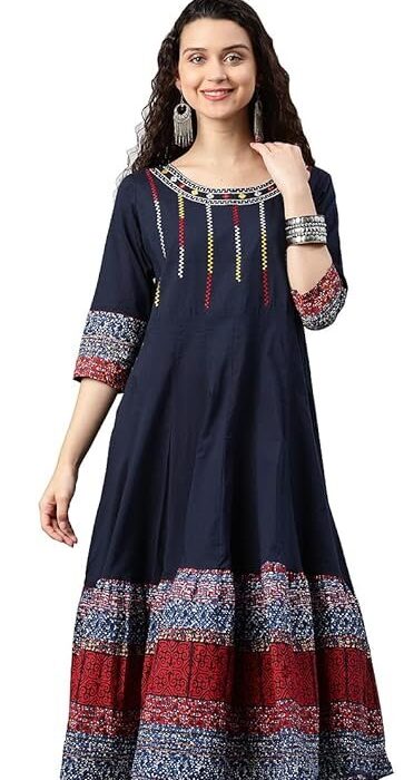 Yash Gallery Women's Cotton Relaxed Fit Anarkali Suit