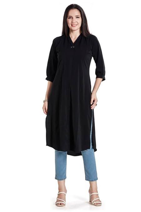 Solid Suit with V-Fold Neck