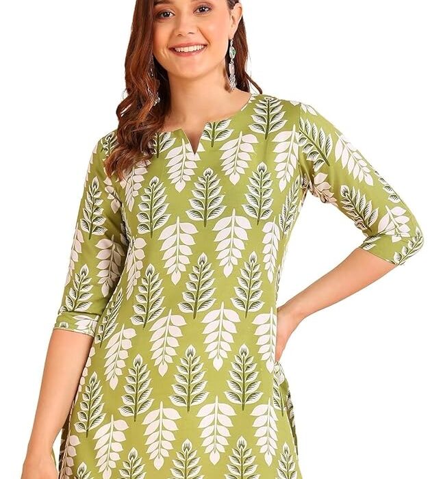 Women's Short Kurti in TopsTunic Rayon Cotton Blend | Ladies Ethnic Tunic