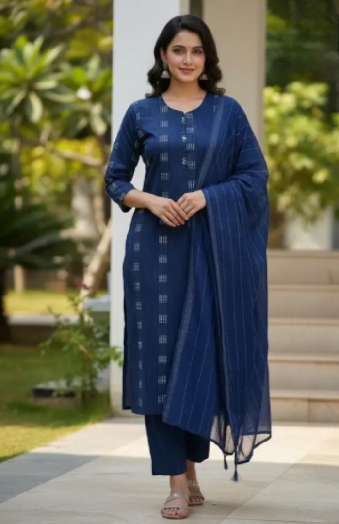 Alliance Embroidered Kurta, Trouser/Pant & Dupatta Set