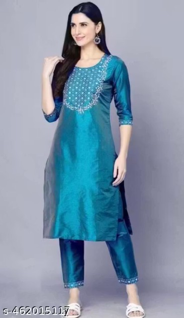 Firozi tapeta pant pair[no dupatta]