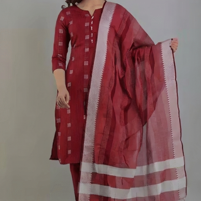 Naira Self Biue Khadi Cotton Design